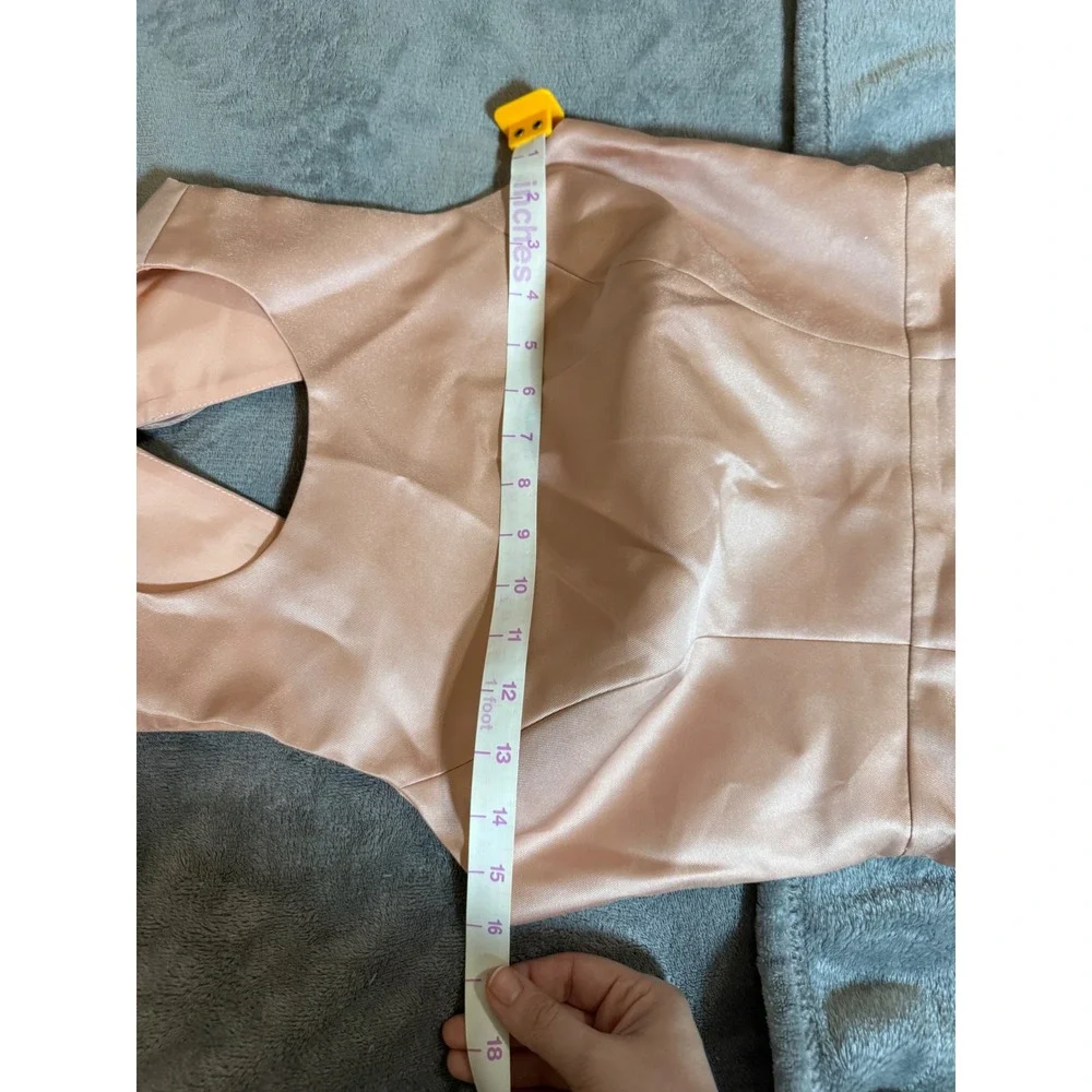 NWT Alfred Sung JEWEL NECK BOWED OPEN-BACK TRUMPET DRESS FRONT SLIT Pink 2R‎ - Picture 5 of 11